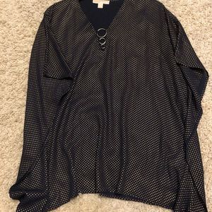 Michael Kors blue and gold blouse